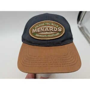 Menards America's Heartland Since 1960 Navy Blue Brown Strapback Baseball Hat